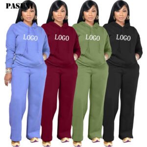 PASUXI Sweat-shirt de jogging surdimensionné et cool pour jeunes de haute qualité avec logo personnalisé Ensemble 2 deux pièces Ensemble de sweats à capuche unis pour femmes
